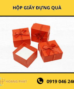 Hộp giấy đựng quà tặng nắp rời có nơ